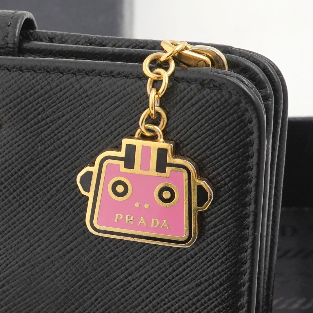 ✨極上美品・箱付き✨　PRADA 二つ折り　ロボット　サフィアーノ　バイカラー