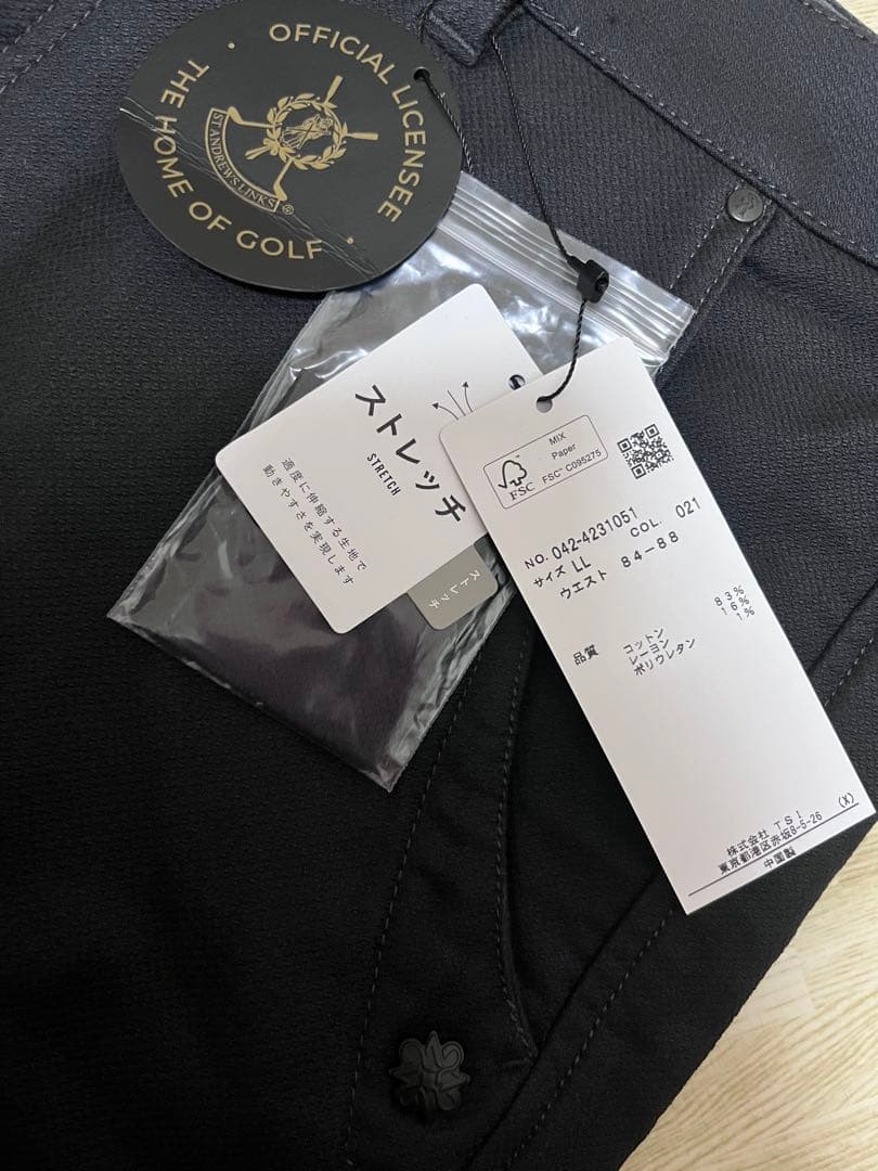 St ANDREWS　メンズ ストレッチ ロングパンツ　チャコールグレー