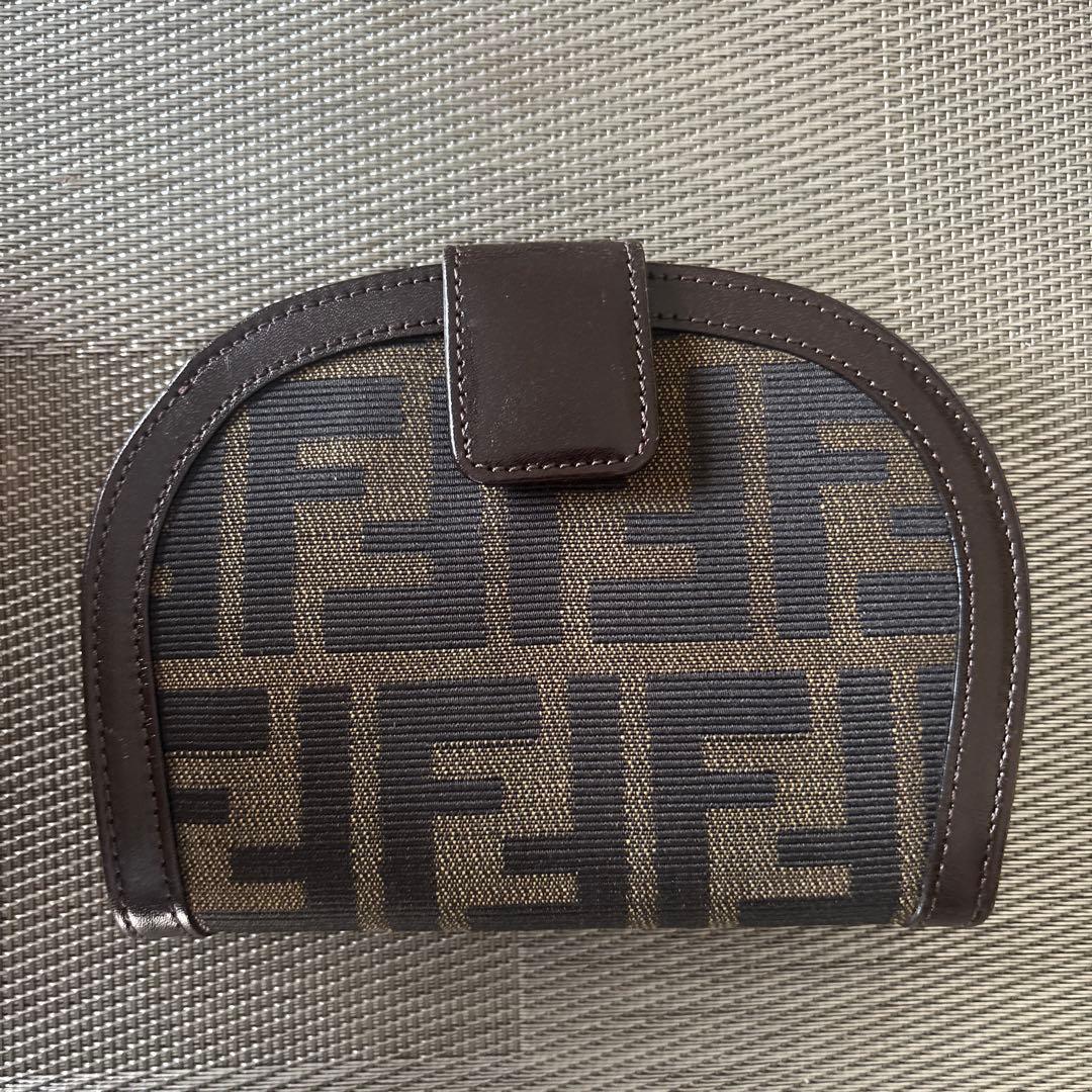 Fendi FFロゴ 二つ折り財布 ブラウン