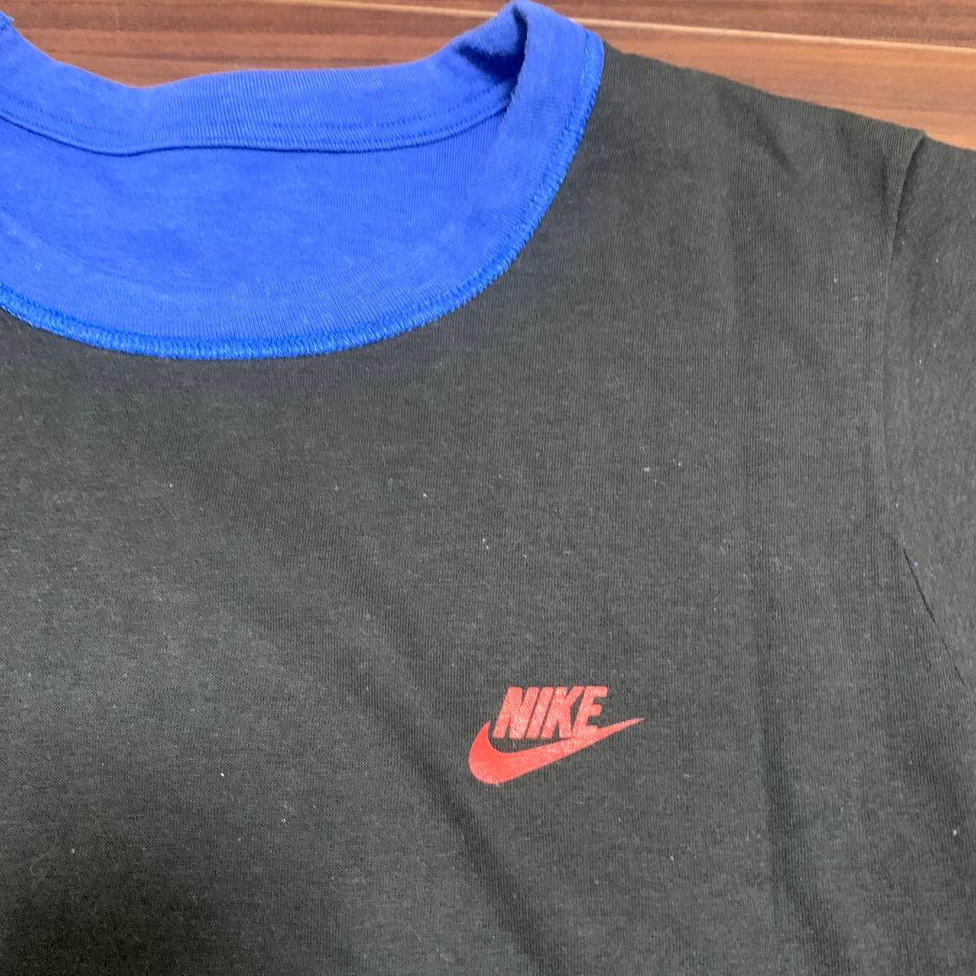 80s NIKE AIR JORDAN リバーシブルTシャツ 青x黒