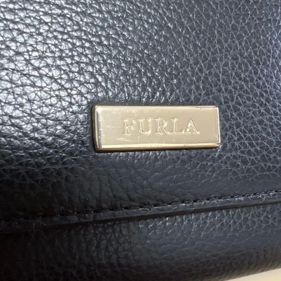 美品!!FURLA♥レザーかぶせ折り財布