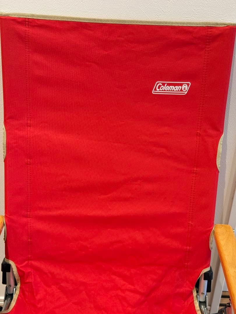 【希少品 廃盤カラーColemanレイチェア】 リクライニングチェア_レッド_