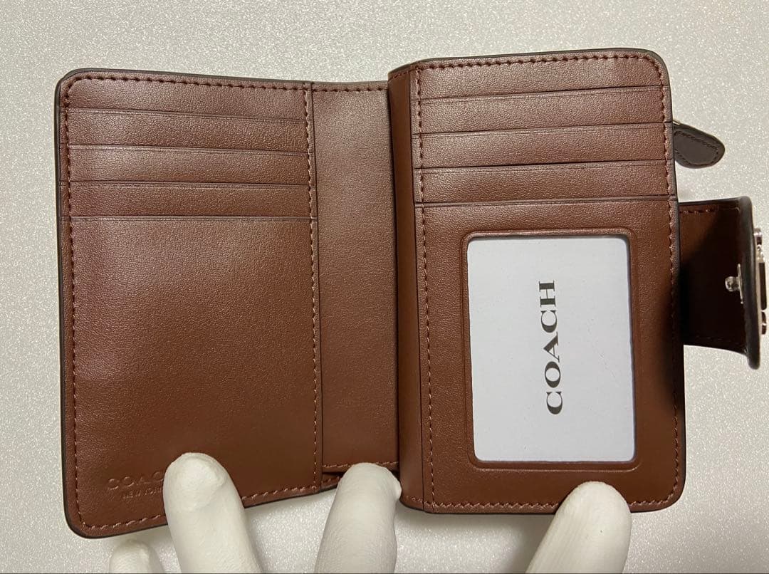 【新品未使用】COACH コーチ 二つ折り財布 ブラウンCR791
