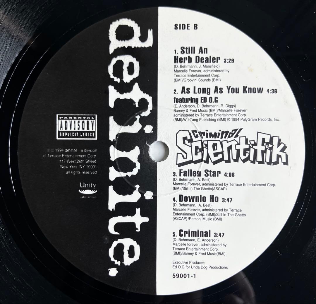 Scientifik / Criminal MASTERDISK刻印