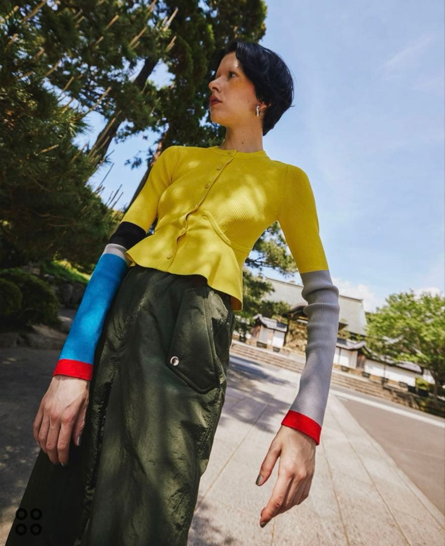 OMMO BLOCKING PEPLUM KT CD 長袖 クロップド丈