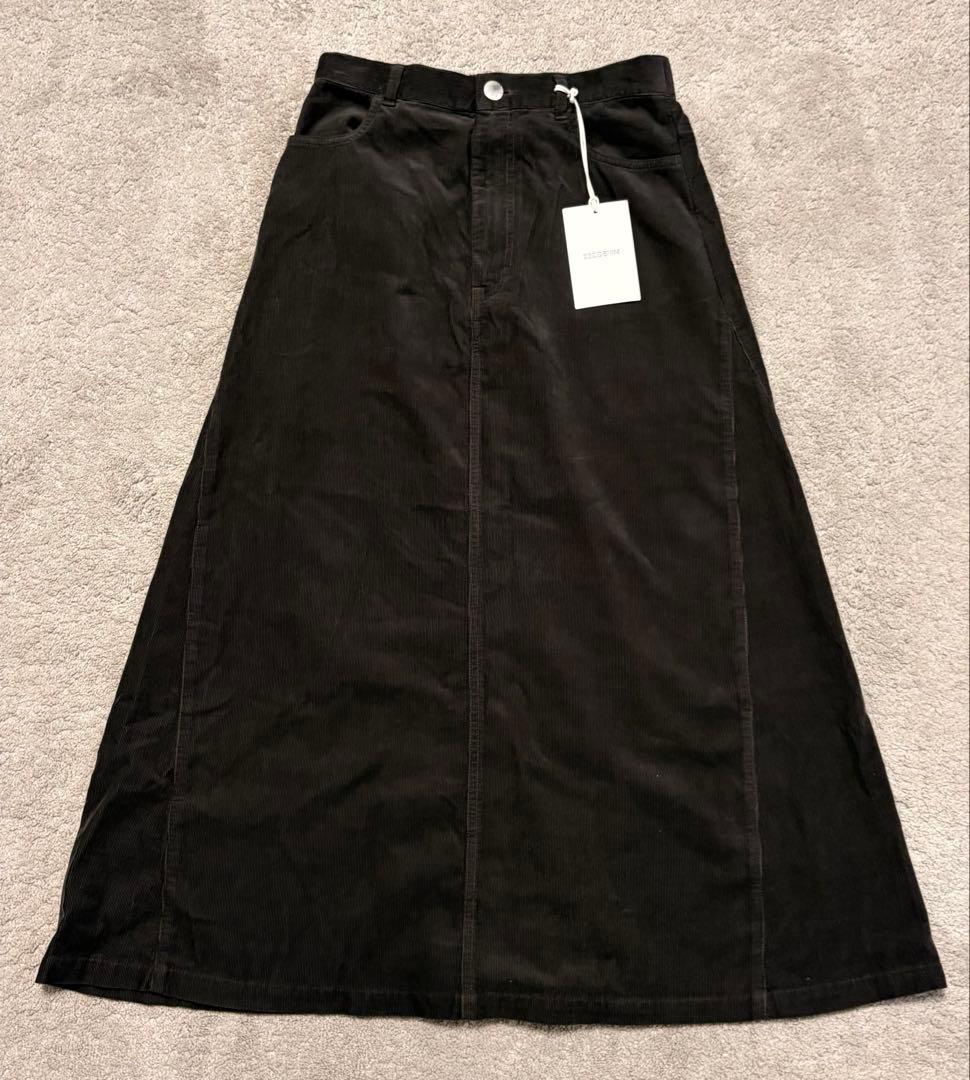 【新品】定価21,890円 ２３区 コットン コーデュロイ スカート ブラック