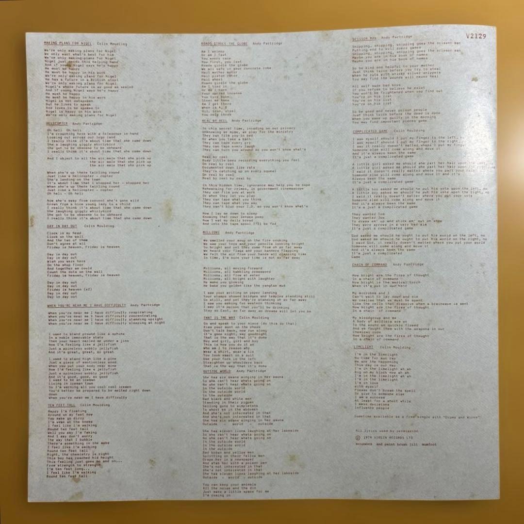 XTC / DRUMS & WIRES 輸入12inch＋7inchレコード