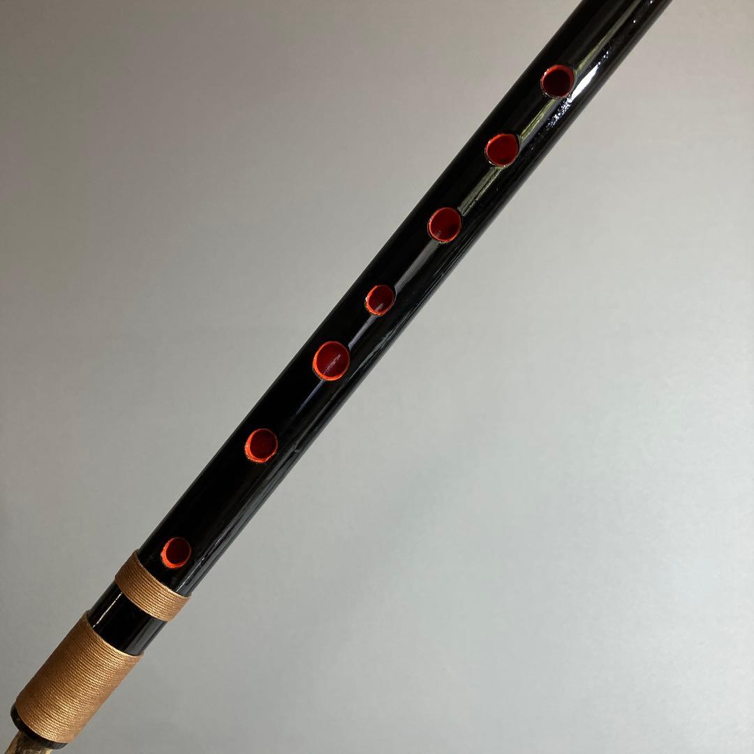 篠笛七本調子 B菅ドレミ調 MR7-102 天地糸巻西洋音階 竹笛 和楽器 黒塗