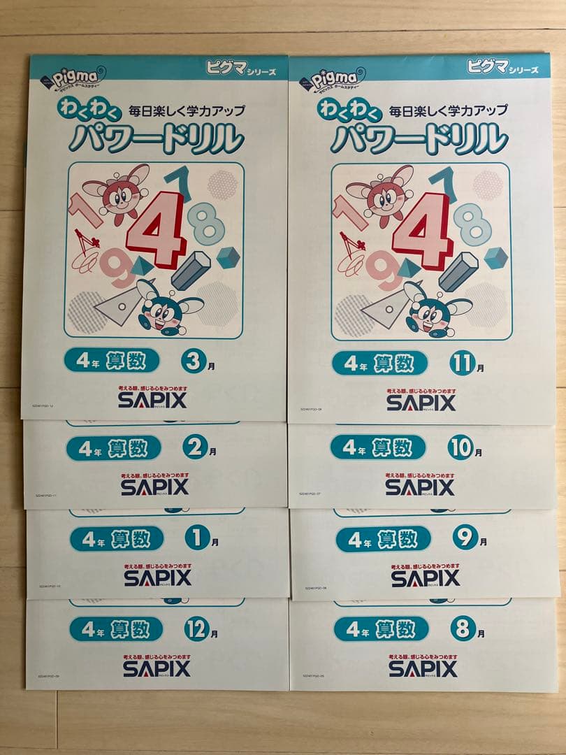 【新品】SAPIX ピグマシリーズ 4年生 8月~3月号教材