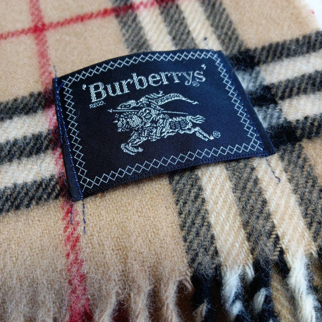 BURBERRYS バーバリー ロゴ刺繍 ノバチェック ウール 膝掛け 肩掛け