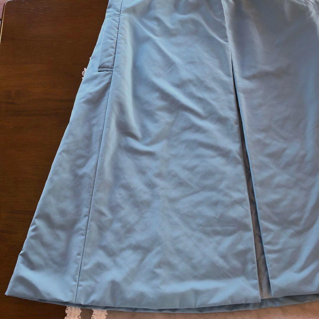 美品　ストロベリーフィールズ　トレンチダウン風コート　ロング　アウター　水色　M