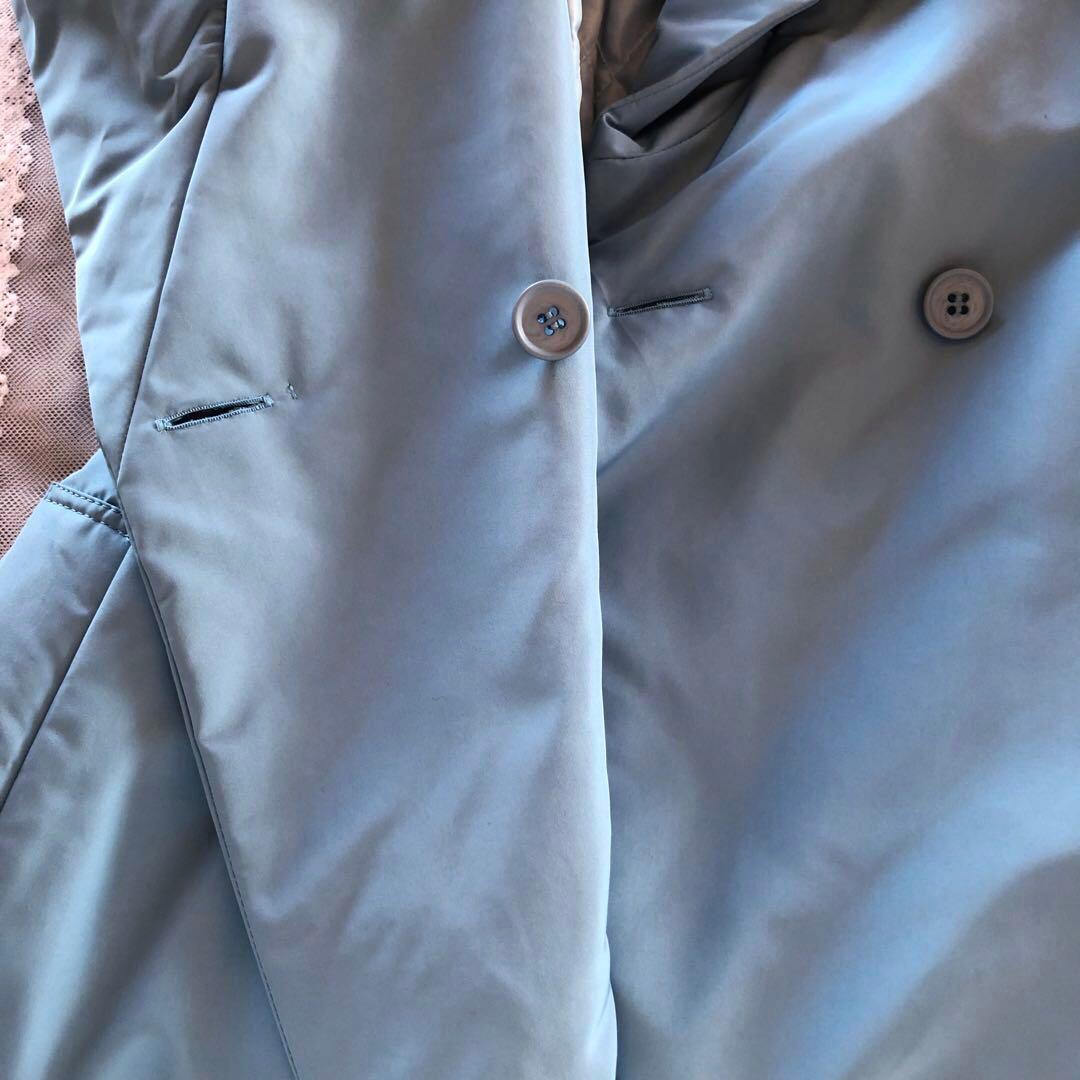 美品　ストロベリーフィールズ　トレンチダウン風コート　ロング　アウター　水色　M