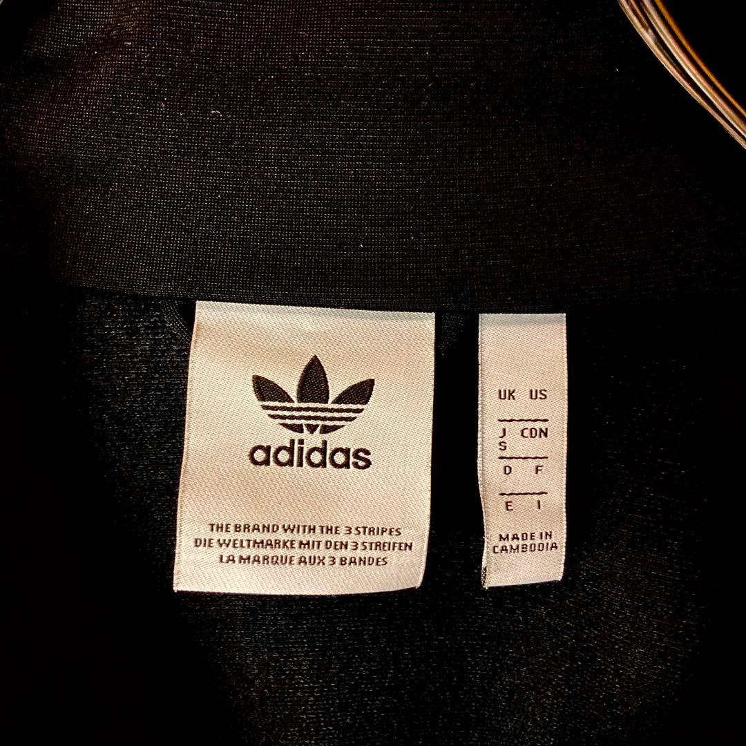 (専用)adidas刺繍トレフォイルロゴ×三本線ブラックジャージトラックJKT