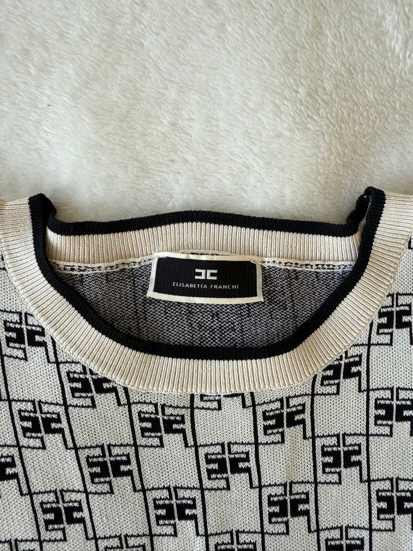ELISABETTA FRANCHI ロゴニットトップス38