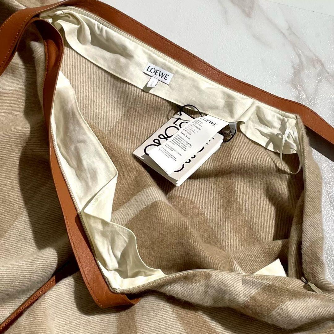 タグ付き極美品！LOEWE ロエベ ウールカシミア混ミディスカート アナグラムM
