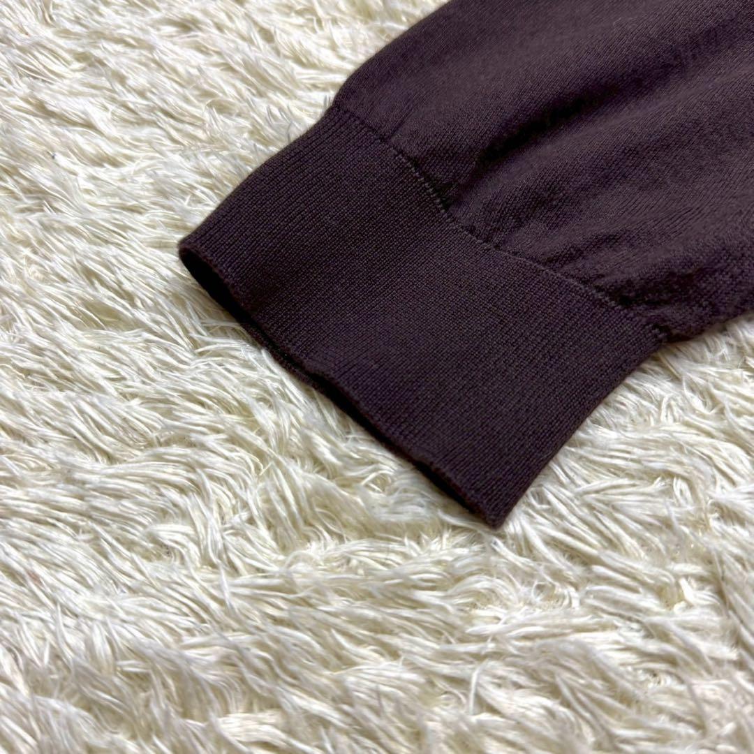 【美品】ジョンスメドレー ニットポロ シーアイランドコットン 現行タグ 茶系