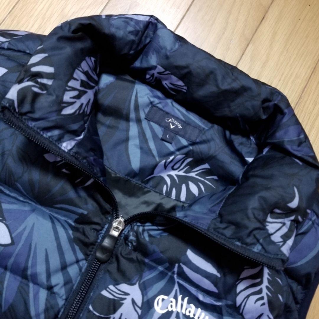 美品Callawayキャロウェイボタニカル柄 ダウンベスト　サイズL