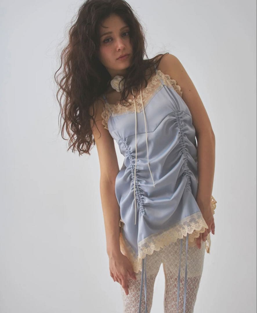 トップス PELLICULE satin gather mini op