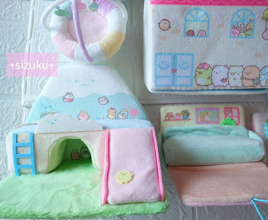 専用【まとめ売り・９点】すみっコぐらし 学校 キッチン 公園 ベッド他ぬいぐるみ