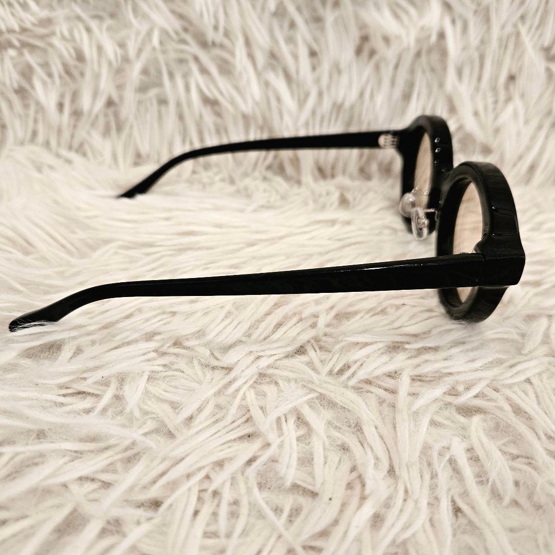 美品 N.S.H 渋谷サングラス 美品 NSH 眼鏡 メガネ 度無し 黒