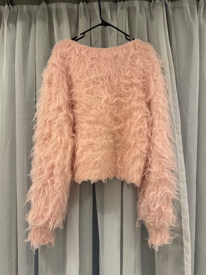 【新品・正規品】THETOE SHAGGY CARDIGAN ピンク Sサイズ