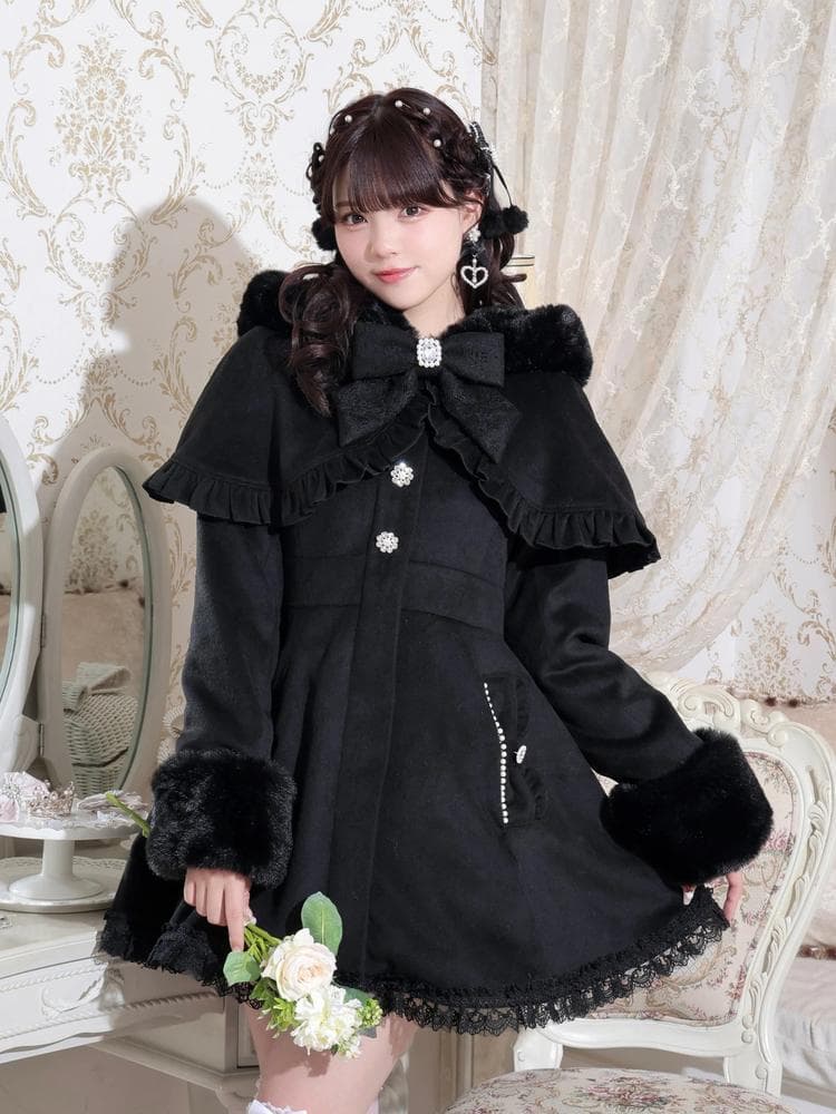 [NOEMIE]新品ケープフリルドーリーフレアコート