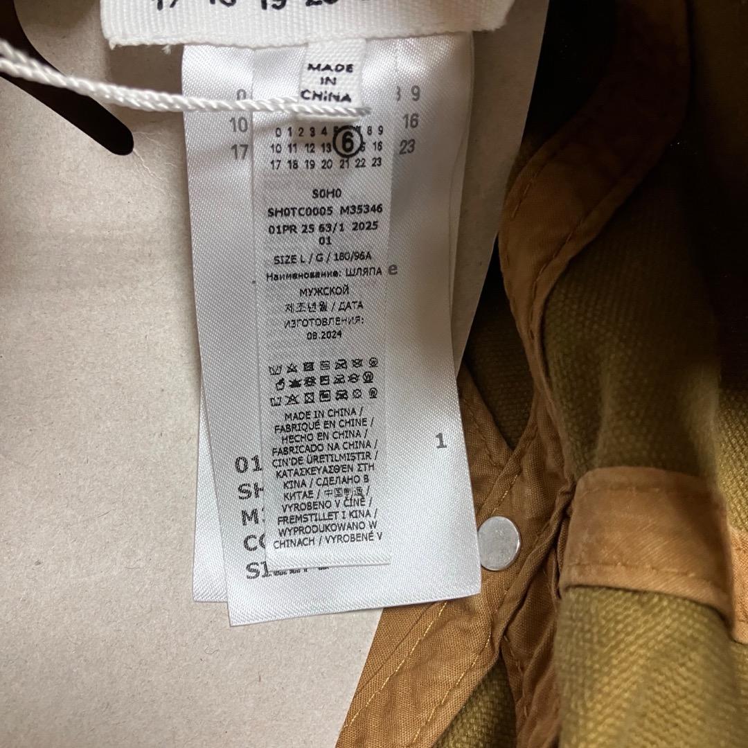 新品 L 25ss MM6 メゾン マルジェラ ロゴキャップ 茶 18232