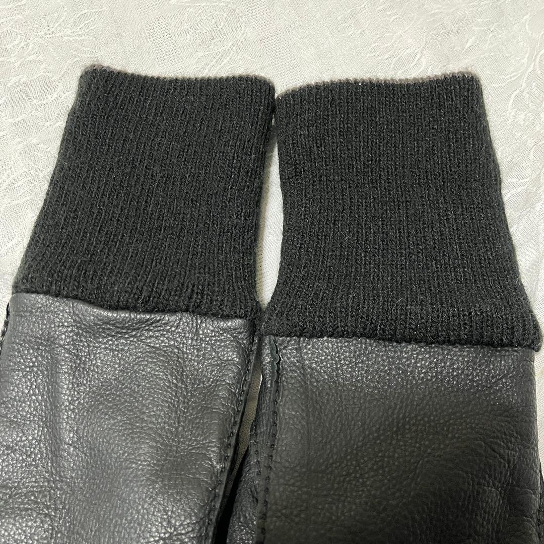 希少　ワイズフォーメン　y's for men レザー　ニット　手袋　黒