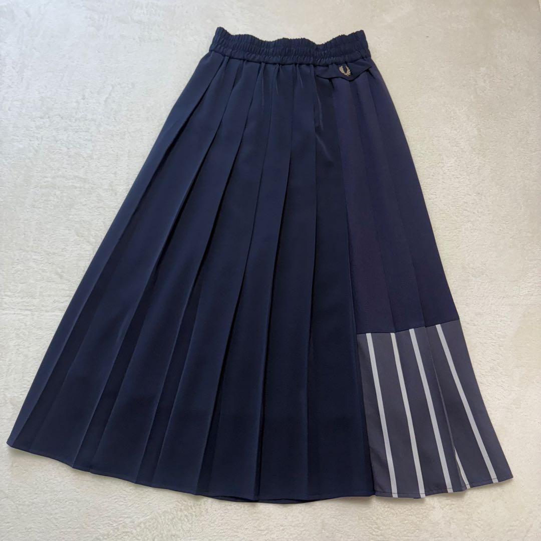 【極美品✨️希少】フレッドペリー パネルスカート プリーツロング ネイビー 8