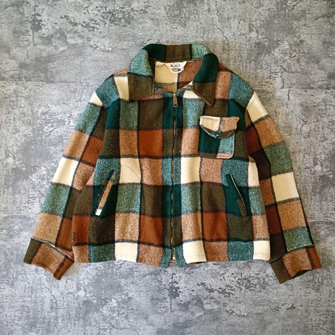 60s Woolrich チェック柄 ウール 短丈 ショート丈ブルゾン