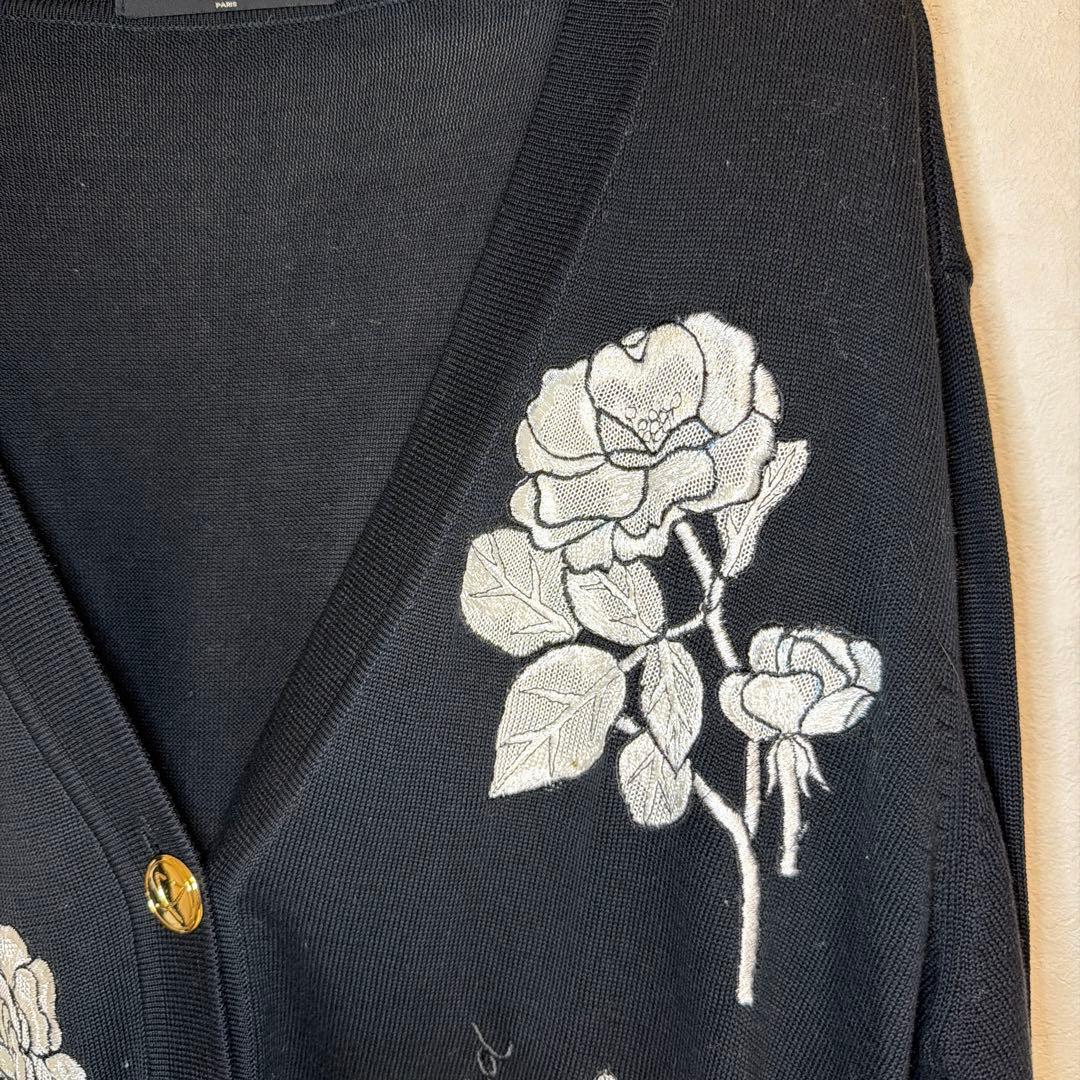 Leonard レオナール 花柄刺繍 カーディガン Mサイズ