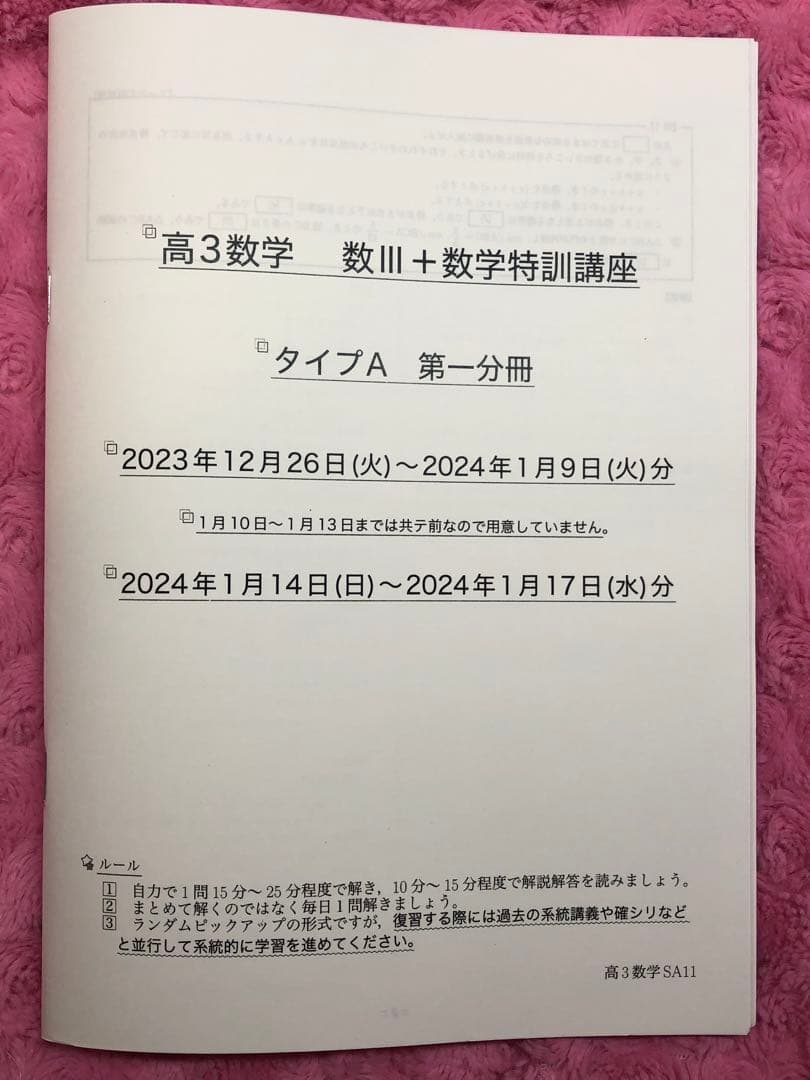 【ファイトだね様】リピート割　鉄緑会　高3数学 数III 数学特訓講座 4冊
