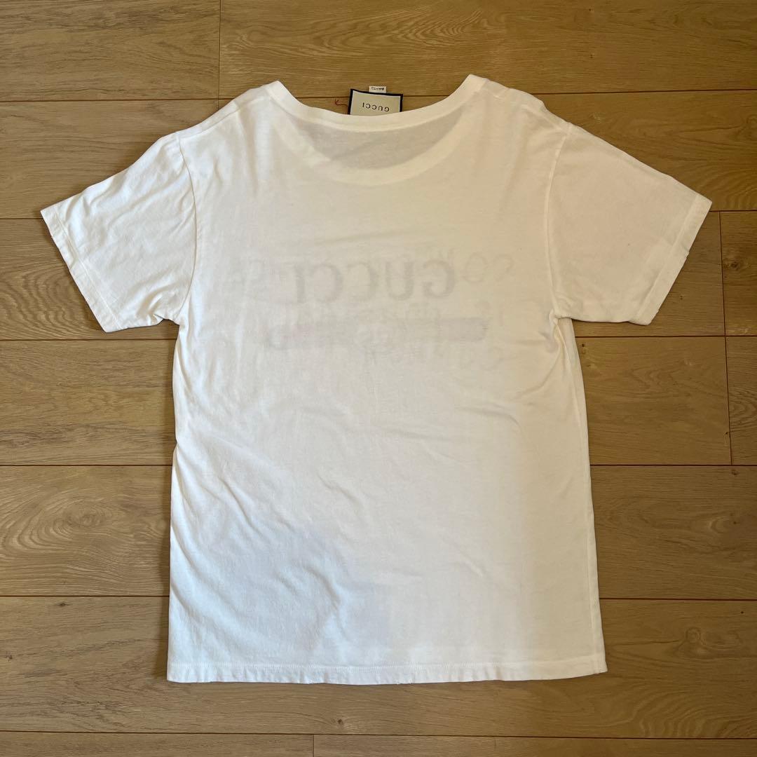 GUCCI ホワイト Tシャツ グラフィックプリント ヴィンテージ風Tシャツ