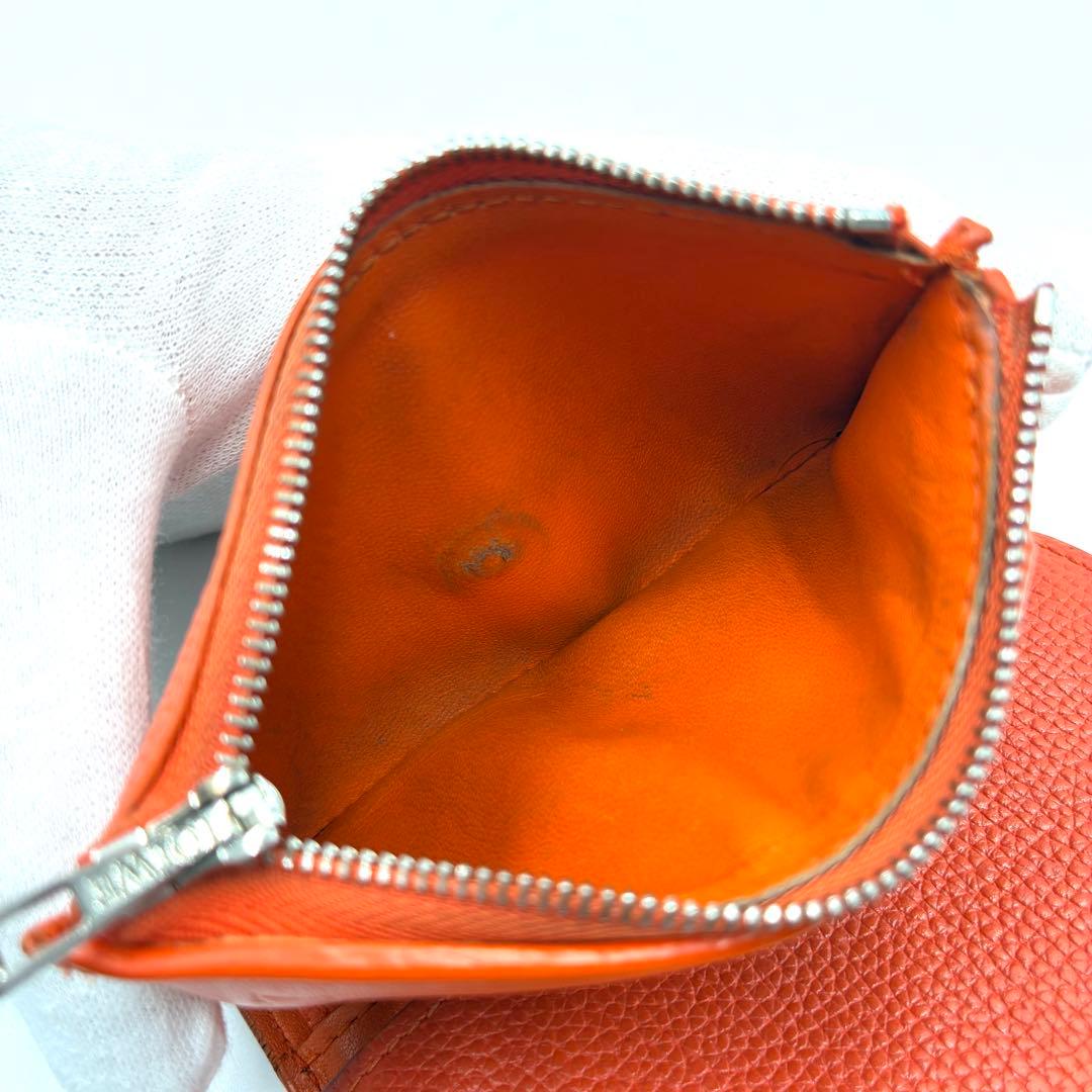 美品 ロエベ トライフォールドウォレット 三つ折り 財布 レザー オレンジ