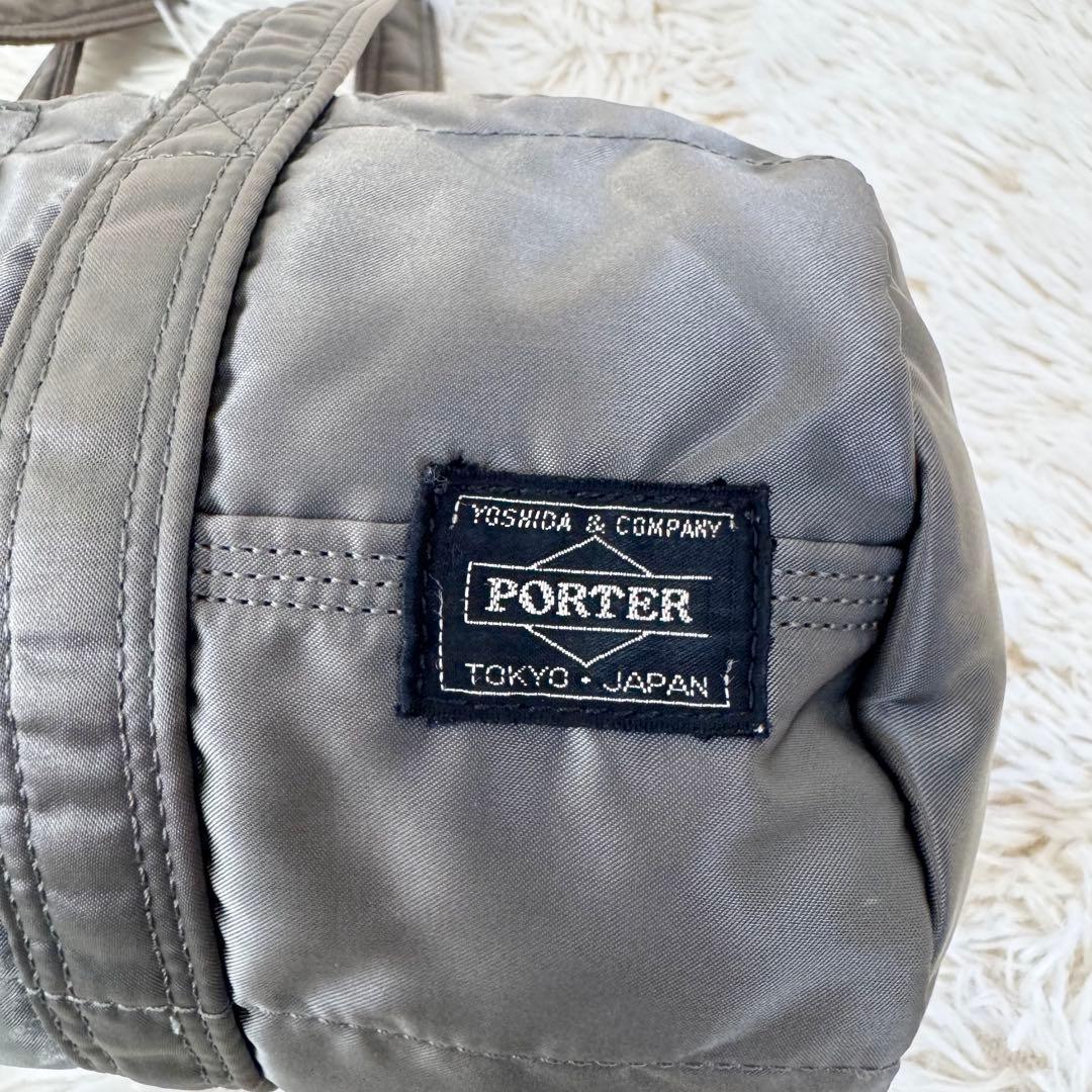 PORTER タンカー ミニボストン ドラムバッグ シルバーグレー S