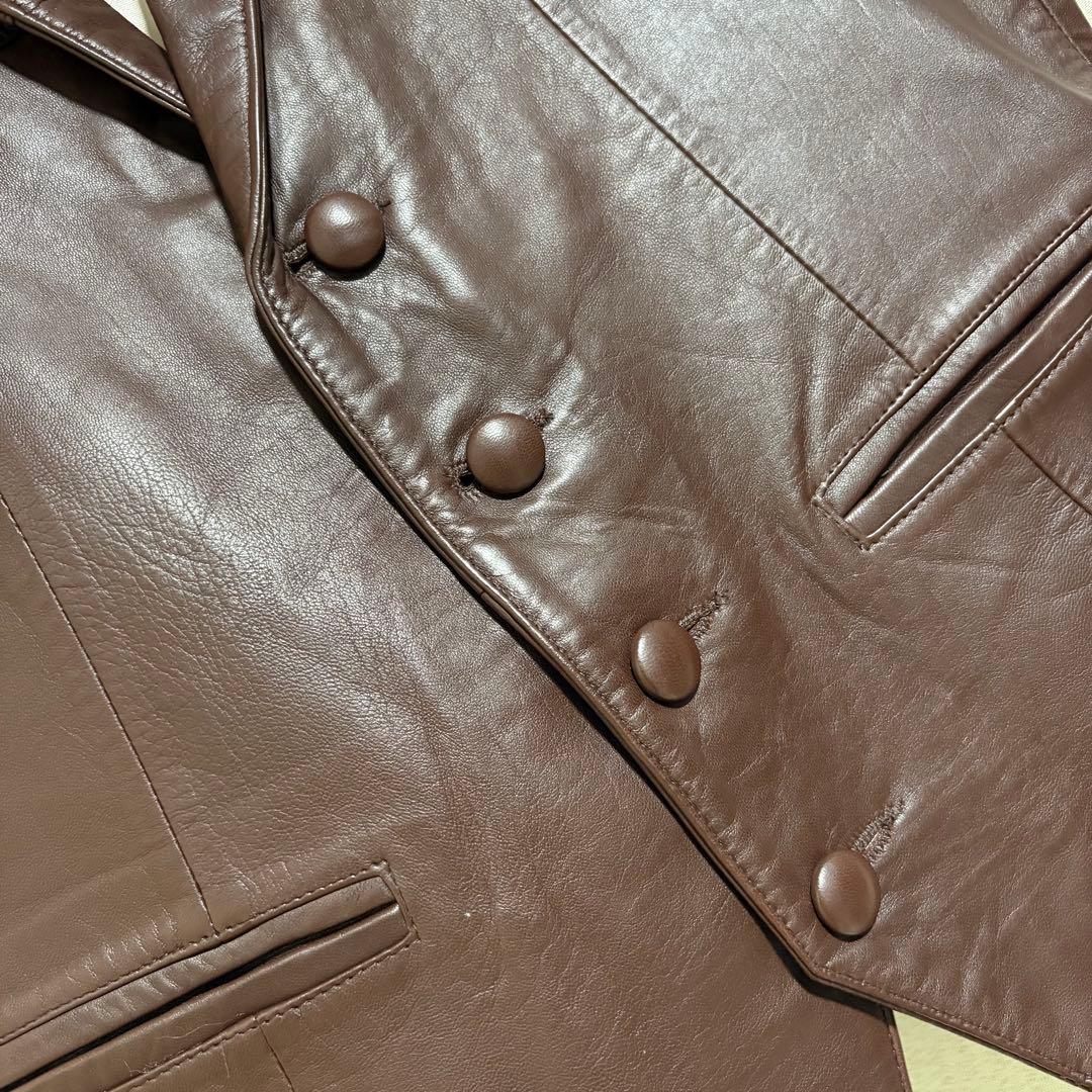 【極上美品】70s U.S.A.製 スムースレザーベスト ゴールデンサイズ M