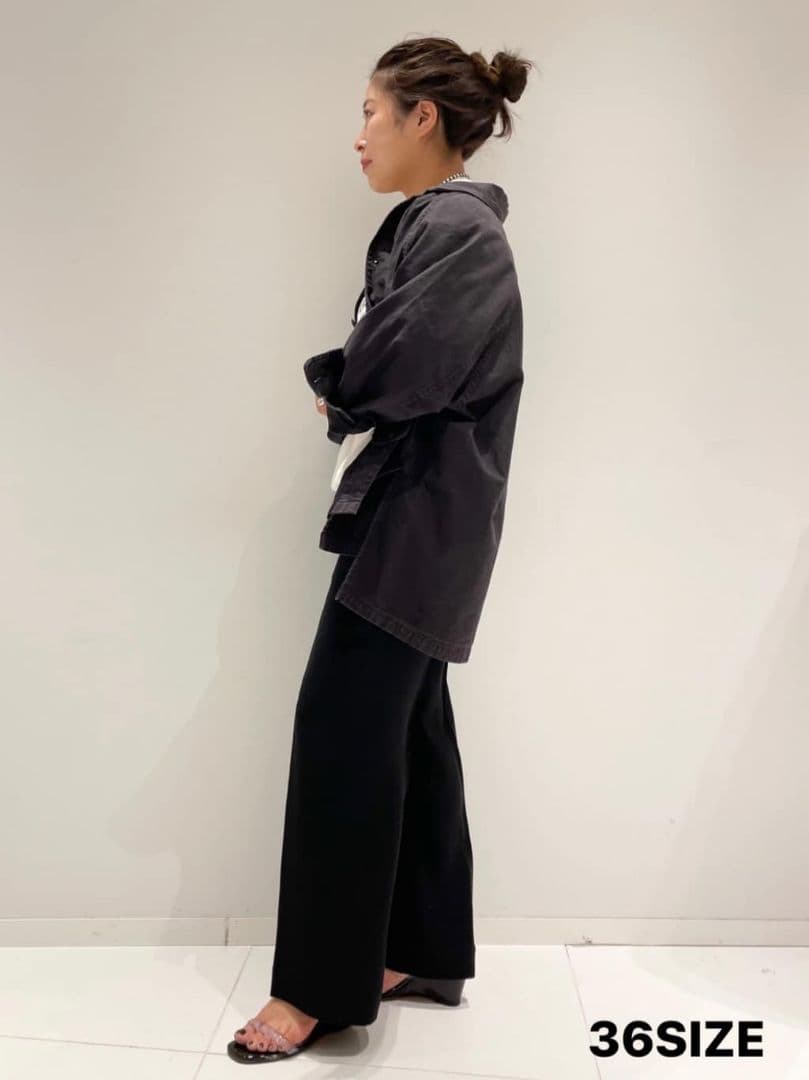 美品★plage ARMYシャツジャケット 定価22,000円 アウター 黒