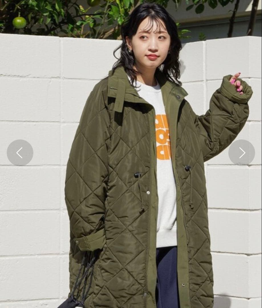 極美品　モッズコート　フリークスストア　カーキ　リバーシブル　キルティング