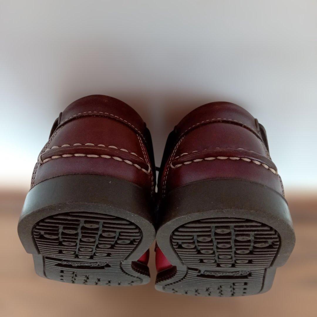 パラブーツ　Paraboot　赤レザー　デッキシューズ