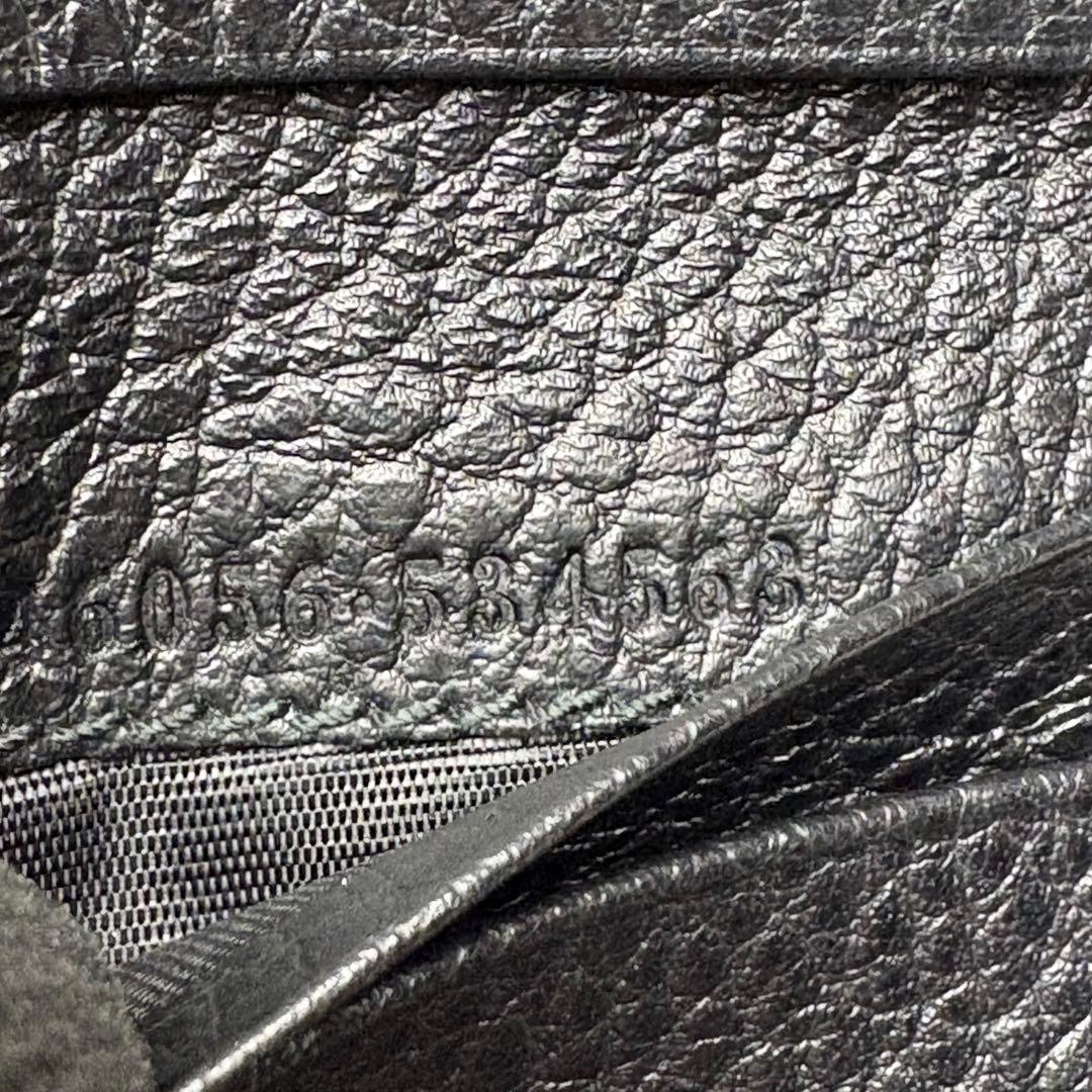 08 未使用級 GUCCI 二つ折り財布 ラウンドファスナー 黒 mg5