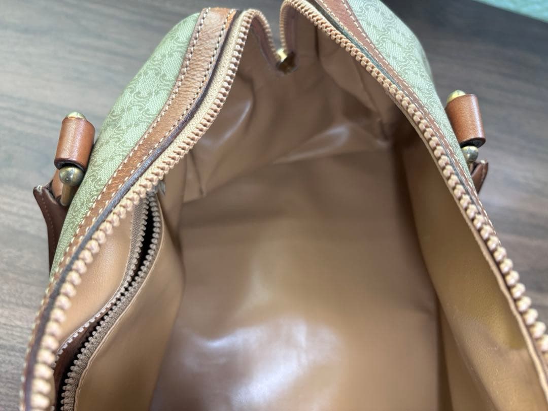 CELINE ボストンバッグ マカダム トリオンフ PVC レザー