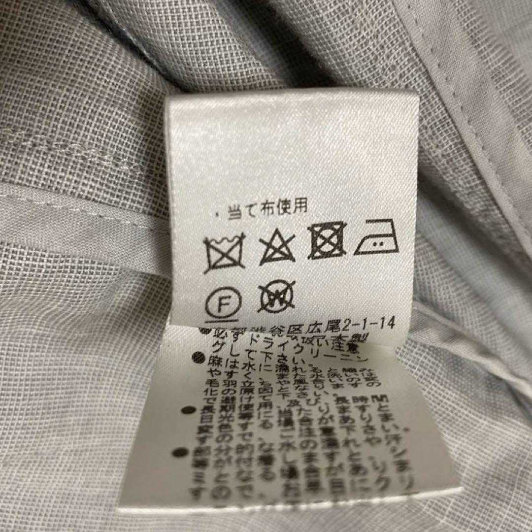 【美品◦現行✨】パパス リネン混 テーラードジャケット ライトグレー XL