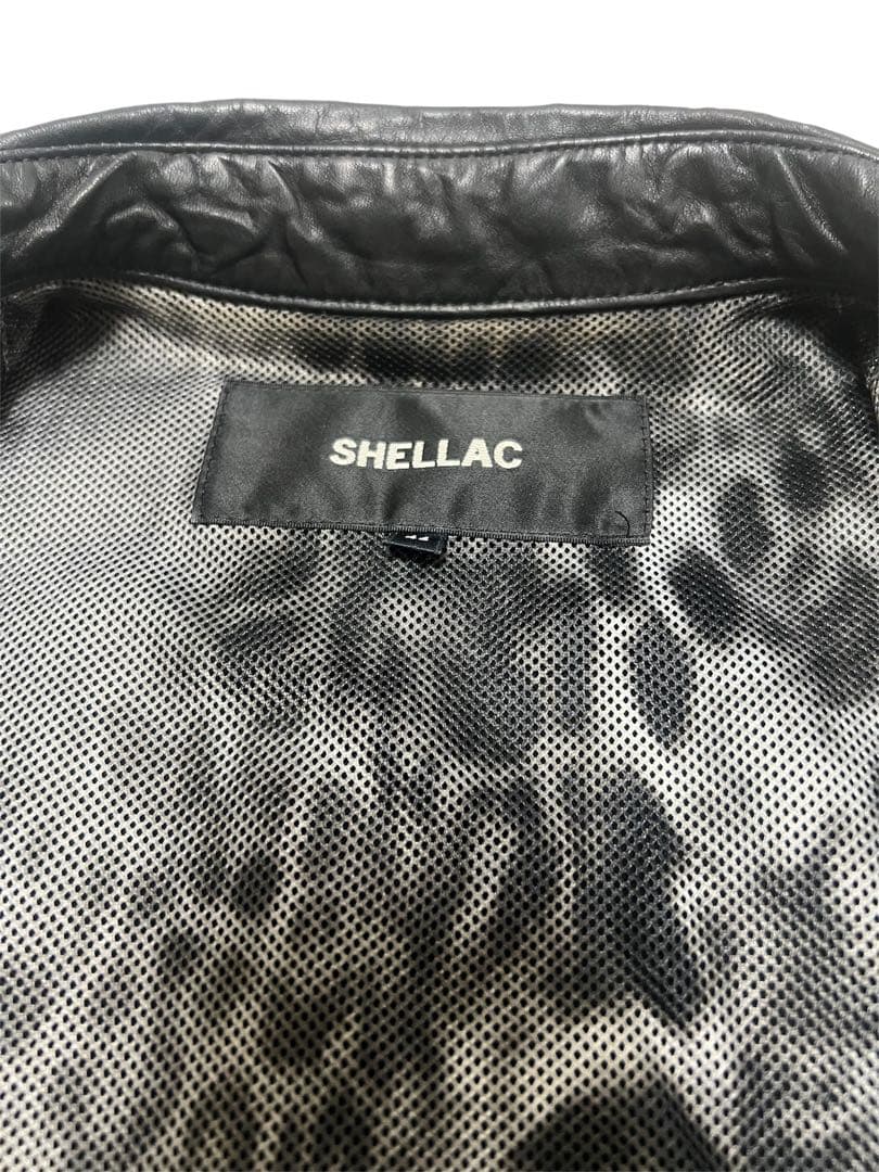 SHELLACシワ加工レザー半袖シャツ グランジ archive size46