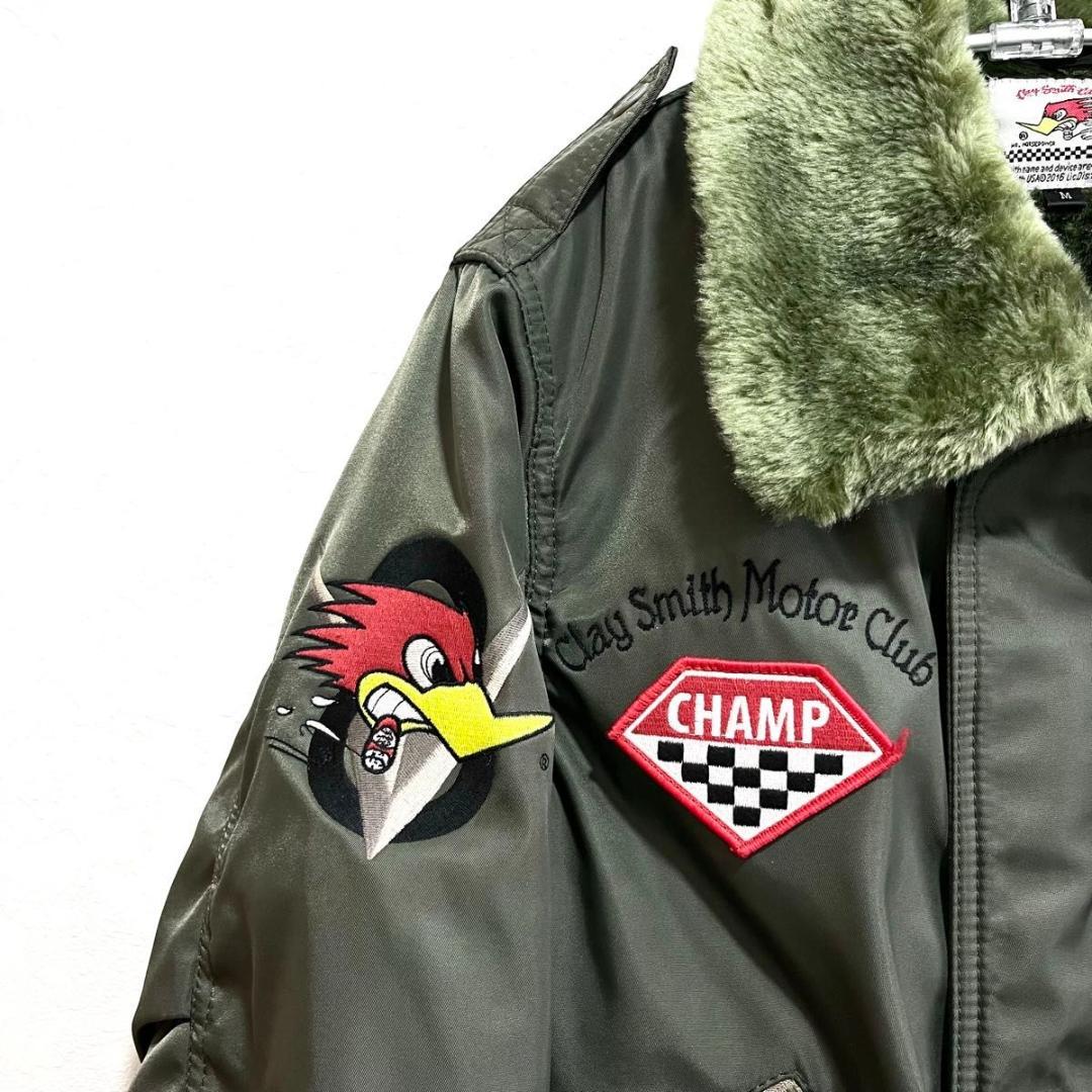 クレイスミス MA-1 フライトジャケット M カーキ 脱着ファー襟 B-3仕様