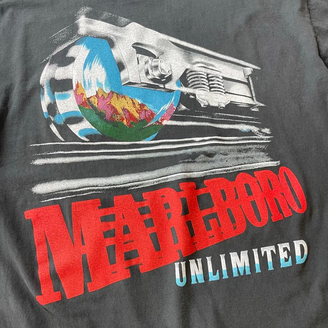 Marlboro Train Pocket Tee Fade L マルボロ 黒