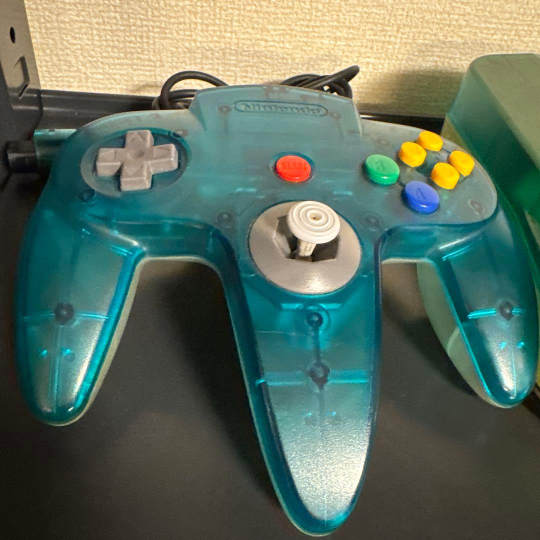 【通電確認済み】ニンテンドー64 本体 クリアブルー コントローラー