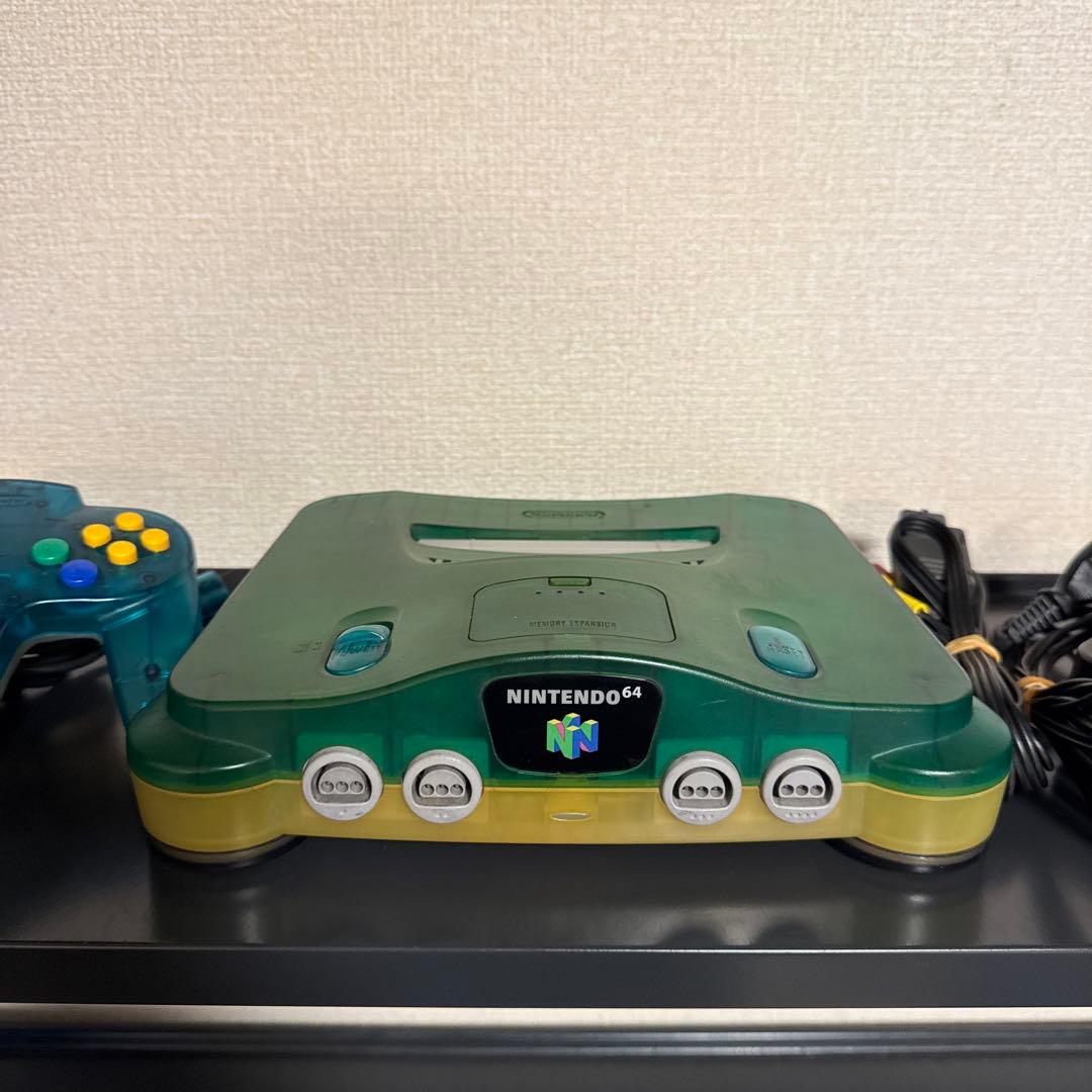 【通電確認済み】ニンテンドー64 本体 クリアブルー コントローラー