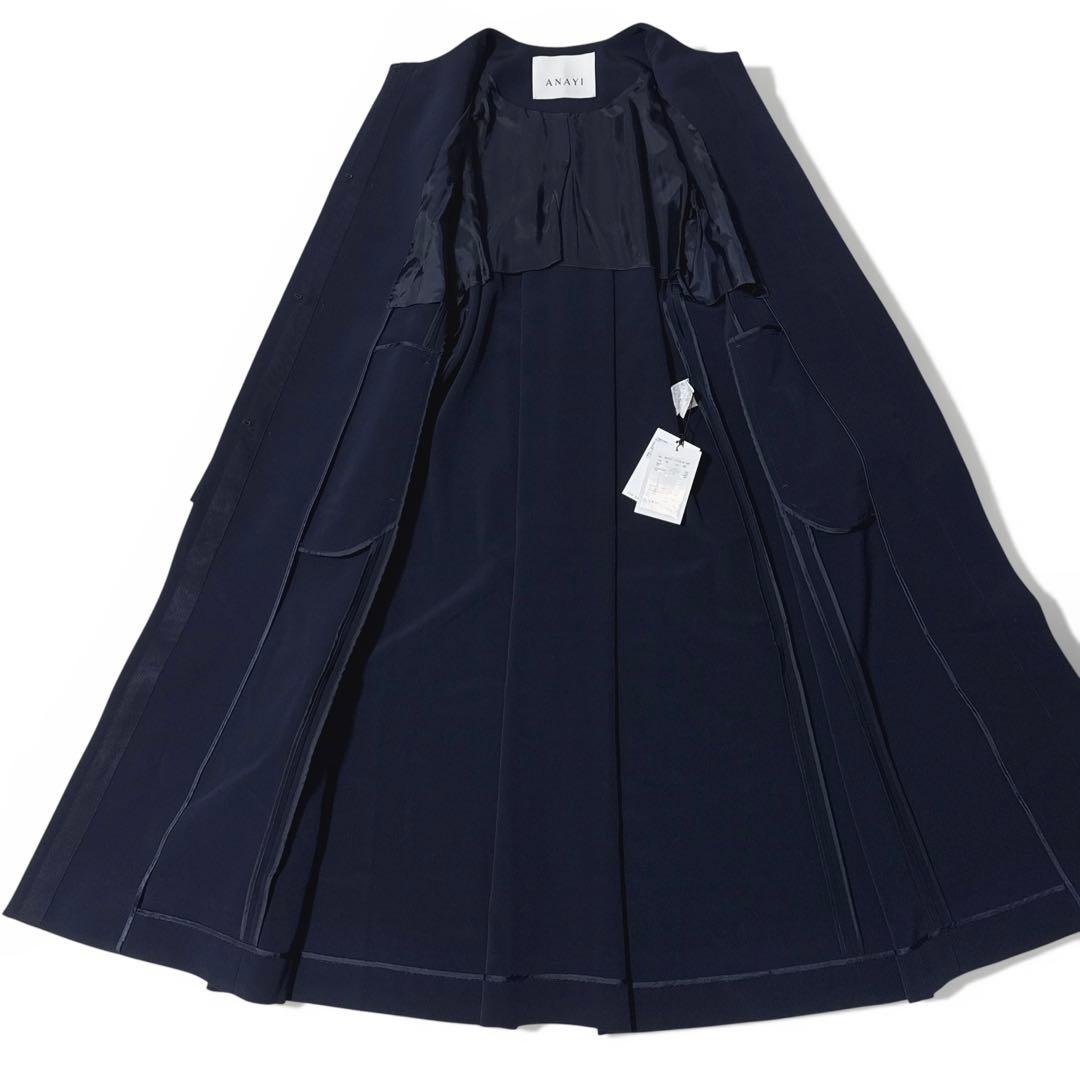 新品タグ付き✨️￥7.2万　23SS　アナイ　コンパクトストレッチノーカラーコート