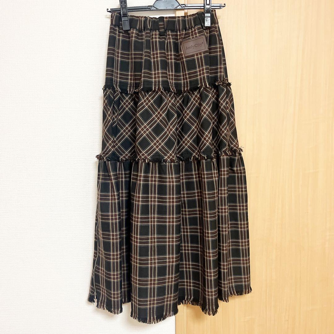 【シュロ】AmlyCity りなてぃ 裾ジップティアードスカート