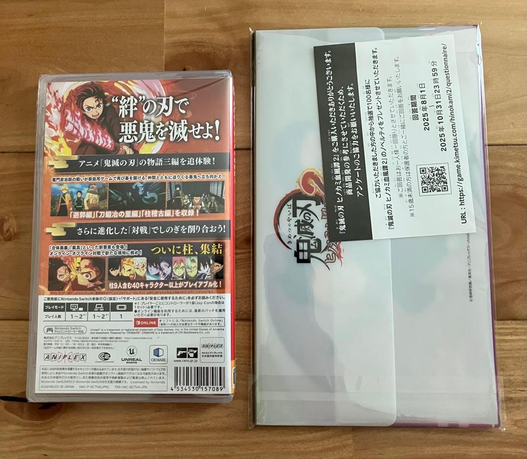 switch 鬼滅の刃 ヒノカミ血風譚2 早期特典マルチケース付